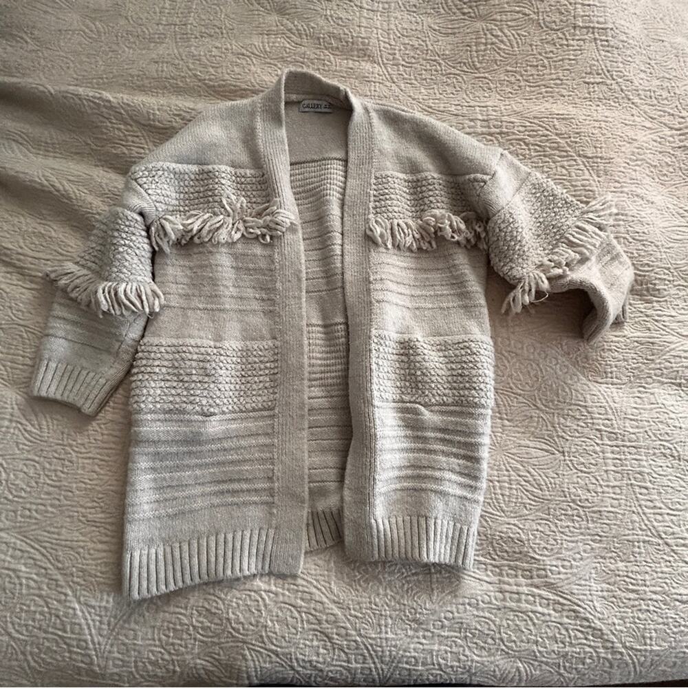 Gallery Textured Cream Cardigan XS